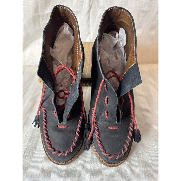 Marithe + Francois Girbaud Boots Black Red Stitch sz 43 MARITHE FRANCOIS GIRBAUD - Picture 3 of 15